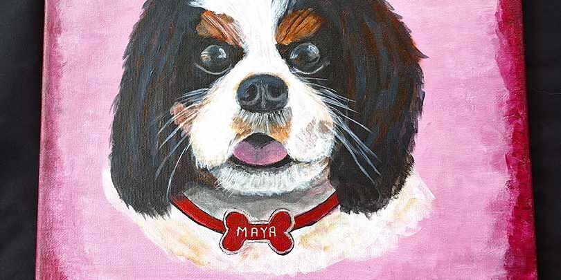 Painting of dog named Maya